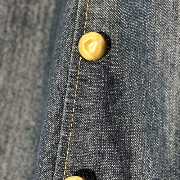 Michael Kors Navy Denim Skirt with Gold Accents - Picture 6 of 8